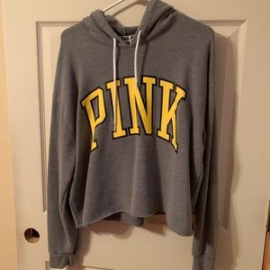 PINK CROP HOODIE